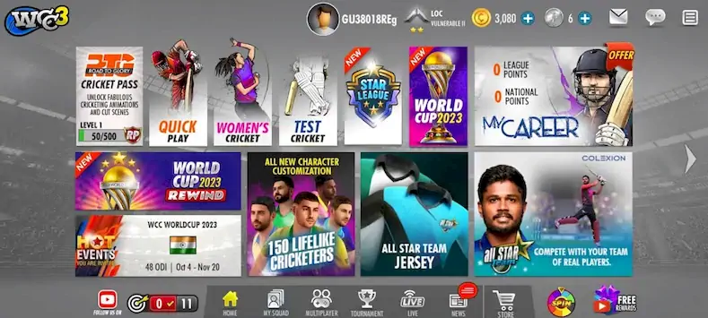 Скачать World Cricket Championship 3 [МОД/Взлом Много монет] на Андроид