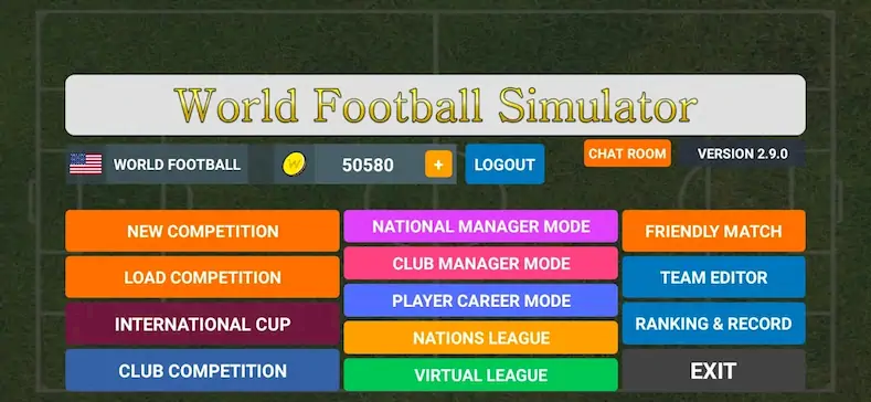 Скачать World Football Simulator [МОД/Взлом Бесконечные монеты] на Андроид
