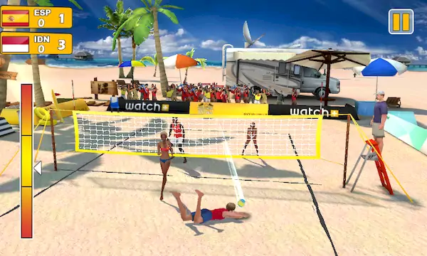 Скачать Пляжный волейбол 3D [МОД/Взлом Unlocked] на Андроид