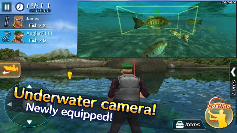 Скачать Bass Fishing 3D II [МОД/Взлом Меню] на Андроид