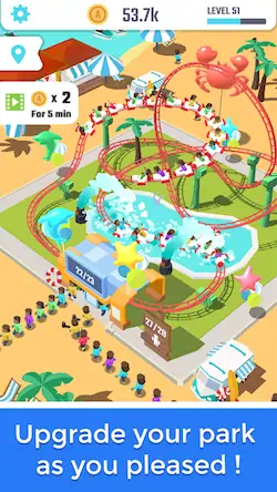 Скачать Idle Roller Coaster [МОД/Взлом Меню] на Андроид