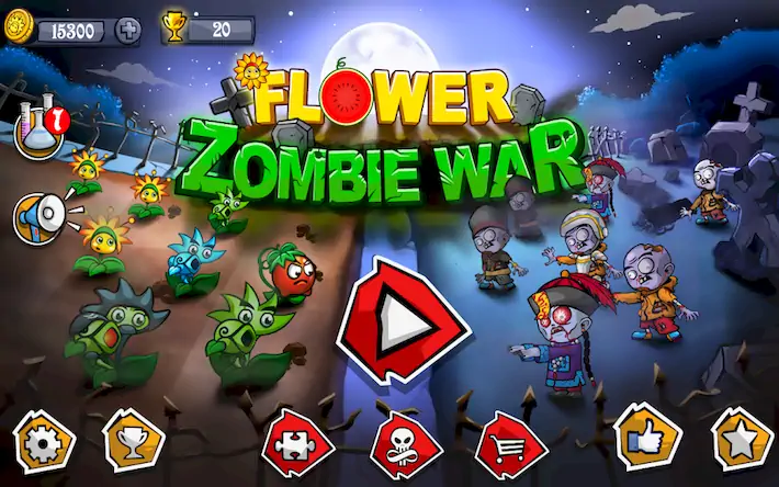 Скачать Flower zoombie war [МОД/Взлом Много монет] на Андроид