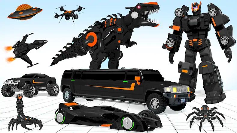 Скачать Limo Car Dino Robot Car Game [МОД/Взлом Меню] на Андроид