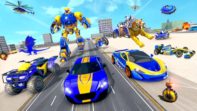 Скачать Wild Tiger Robot: Car Games [МОД/Взлом Unlocked] на Андроид