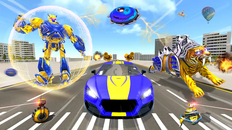 Скачать Wild Tiger Robot: Car Games [МОД/Взлом Unlocked] на Андроид