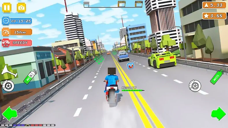 Скачать Blocky Bike Rider: Moto Racing [МОД/Взлом Много монет] на Андроид