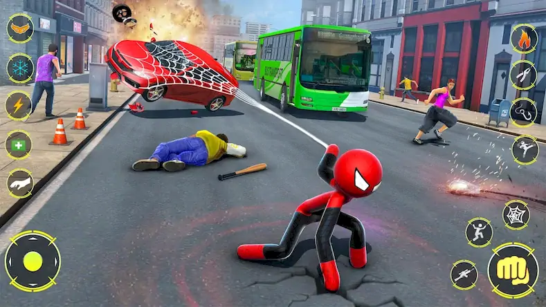 Скачать StickMan Rope Hero Spider Game [МОД/Взлом Много денег] на Андроид