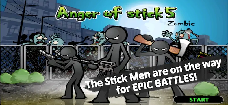 Скачать Anger of stick 5 : zombie [МОД/Взлом Много денег] на Андроид