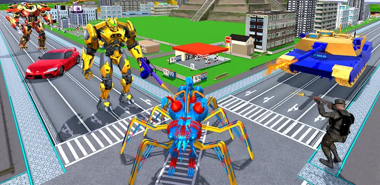 Скачать Spider Robots Transformer 3D [МОД/Взлом Бесконечные монеты] на Андроид