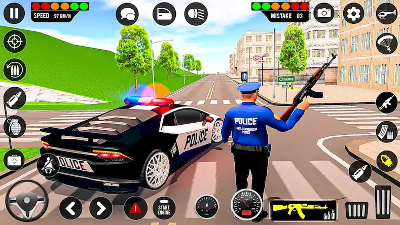 Скачать Полиция Автомобиль Игры [МОД/Взлом Много монет] на Андроид