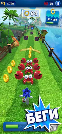 Скачать Sonic Dash - бег и гонки игра [МОД/Взлом Меню] на Андроид