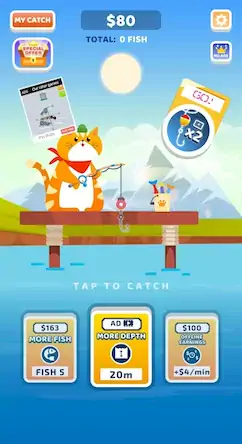 Скачать Idle Furry Fishing! [МОД/Взлом Много монет] на Андроид
