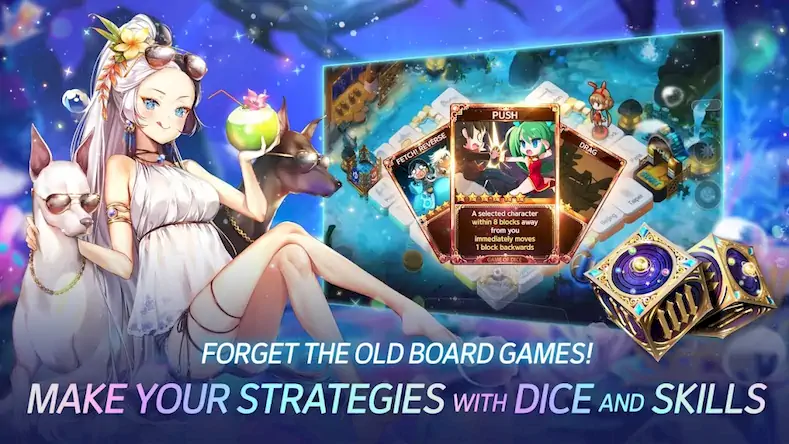 Скачать Game of Dice: Board&Card&Anime [МОД/Взлом Много денег] на Андроид