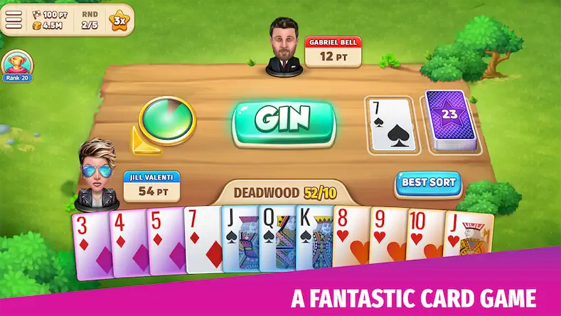 Скачать Gin Rummy Stars - Card Game [МОД/Взлом Много денег] на Андроид