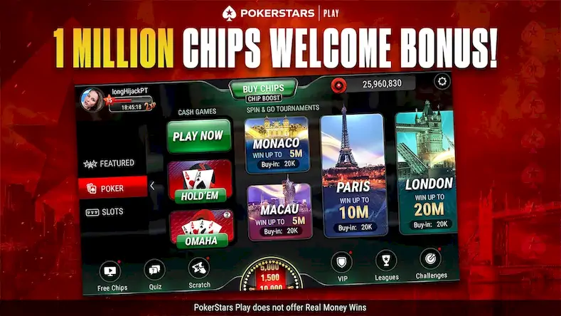 Скачать PokerStars Play: Покер Казино [МОД/Взлом Бесконечные деньги] на Андроид