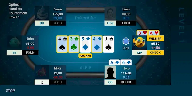 Скачать Offline Poker AI - PokerAlfie [МОД/Взлом Бесконечные деньги] на Андроид