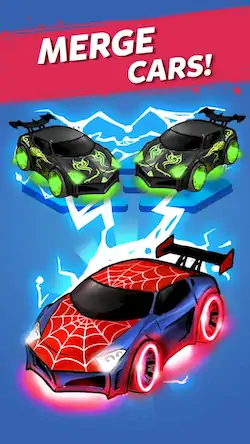 Скачать Merge Neon Car: Idle Car Merge [МОД/Взлом Много денег] на Андроид