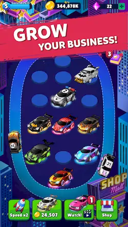 Скачать Merge Neon Car: Idle Car Merge [МОД/Взлом Много денег] на Андроид