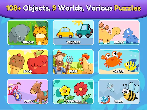 Скачать Baby Puzzle Games for Toddlers [МОД/Взлом Бесконечные деньги] на Андроид