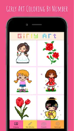 Скачать Girly Art Coloring By Number [МОД/Взлом Много денег] на Андроид