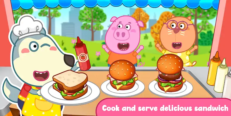Скачать Wolfoo Cooking Game - Sandwich [МОД/Взлом Unlocked] на Андроид