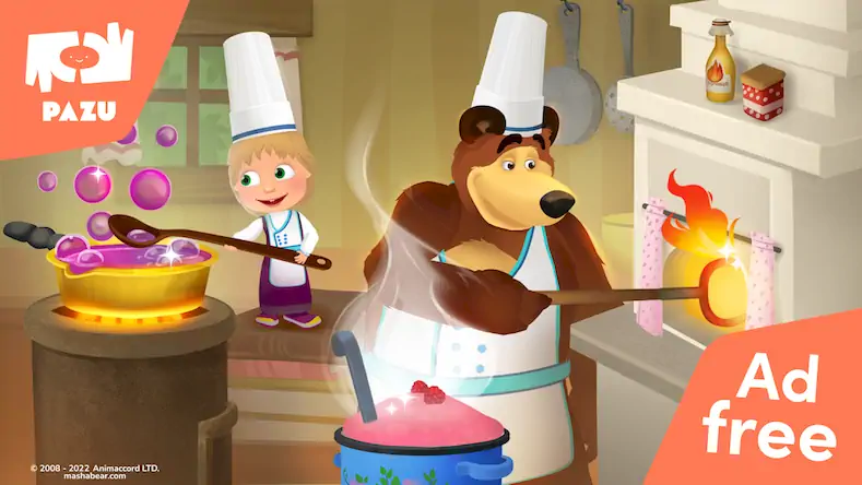 Скачать Маша и Медведь Кухня для Детей [МОД/Взлом Много денег] на Андроид