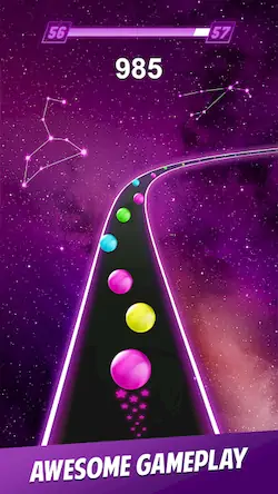 Скачать Dancing Ball Color Road Rush [МОД/Взлом Много денег] на Андроид