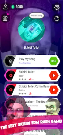 Скачать Skibidi Toilet Music Tiles Hop [МОД/Взлом Unlocked] на Андроид
