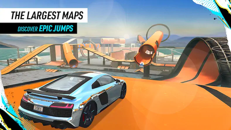 Скачать Car Stunt Races: Mega Ramps [МОД/Взлом Много денег] на Андроид