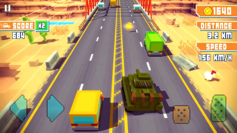 Скачать Blocky Highway: Traffic Racing [МОД/Взлом Много денег] на Андроид