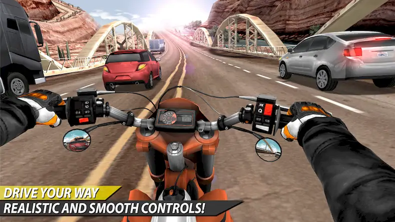 Скачать Moto Rider In Traffic [МОД/Взлом Бесконечные монеты] на Андроид