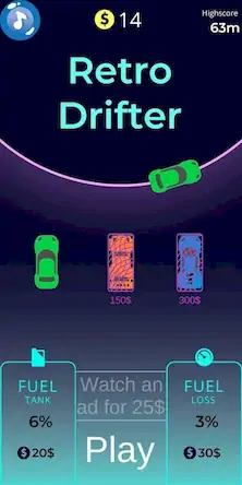 Скачать Retro Car Drifter - 2D [МОД/Взлом Unlocked] на Андроид