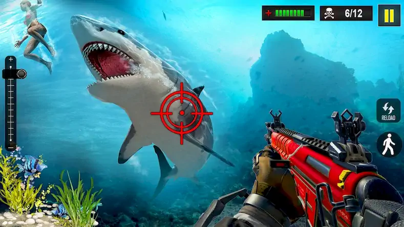 Скачать Shark Attack FPS Sniper Game [МОД/Взлом Бесконечные деньги] на Андроид